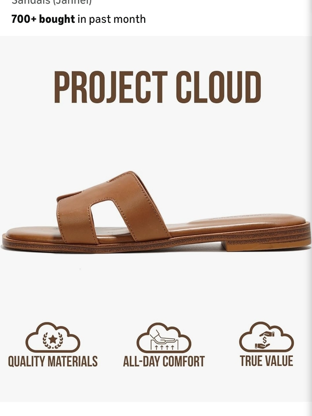 Project Cloud Tan Slide Sandals for Women - Picture 11 of 12